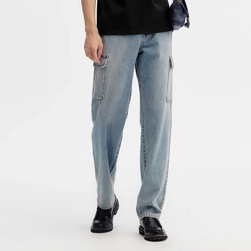 men's retro washed cargo jeans - MRSLM