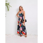 backless floral suspender dress, view 3 - MRSLM