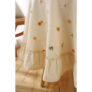 cotton embroidered tablecloth with lotus leaf edge, view 2 - MRSLM