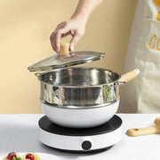 non-stick frying pan with wooden handle, view 10 - MRSLM
