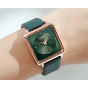 women's square dial leather strap watch, view 7 - MRSLM