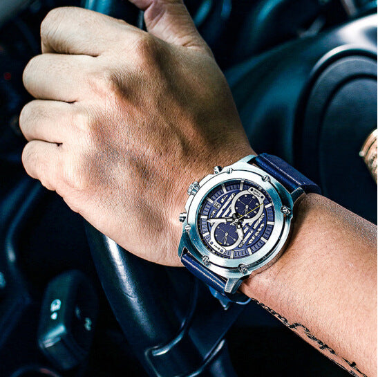business casual stainless steel quartz watch, view 3 - MRSLM