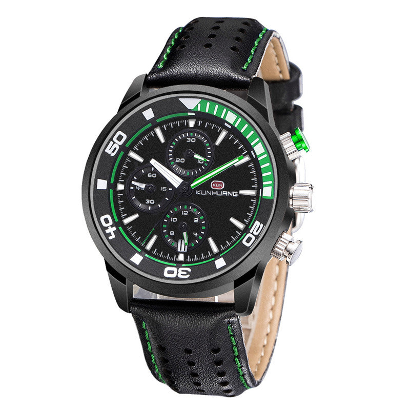 men's three-eye sports quartz watch, view 4 - MRSLM