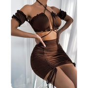 2 pcs ruffle mini dress set, view 6 - MRSLM