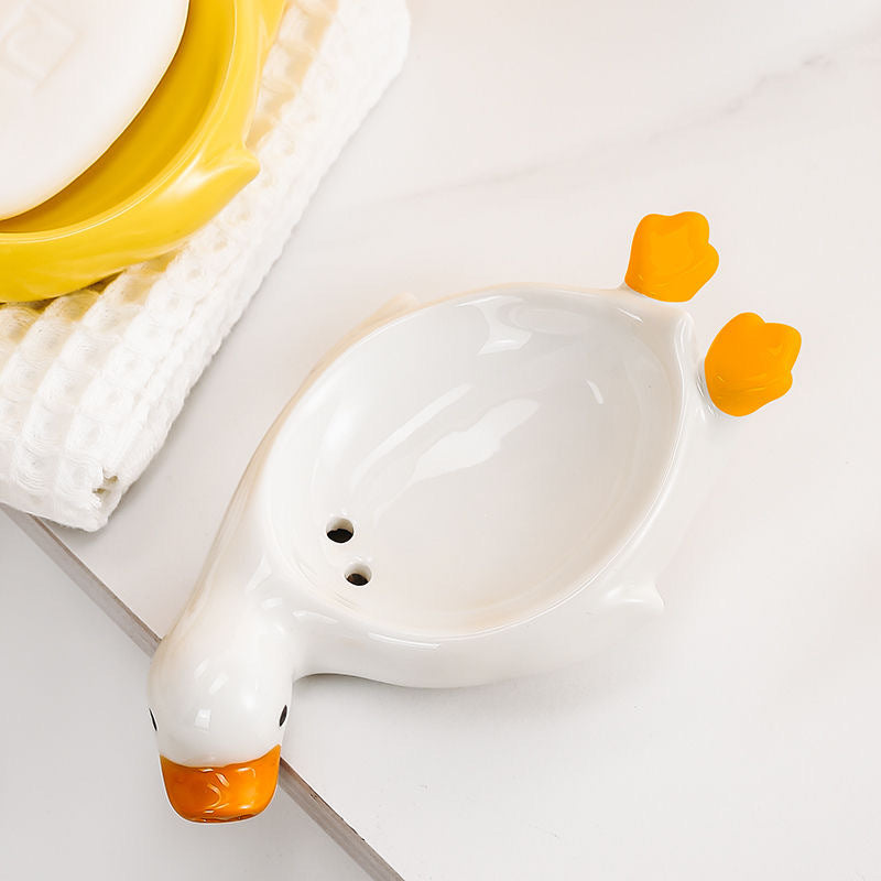 yellow duck ceramic soap dish, view 8 - MRSLM
