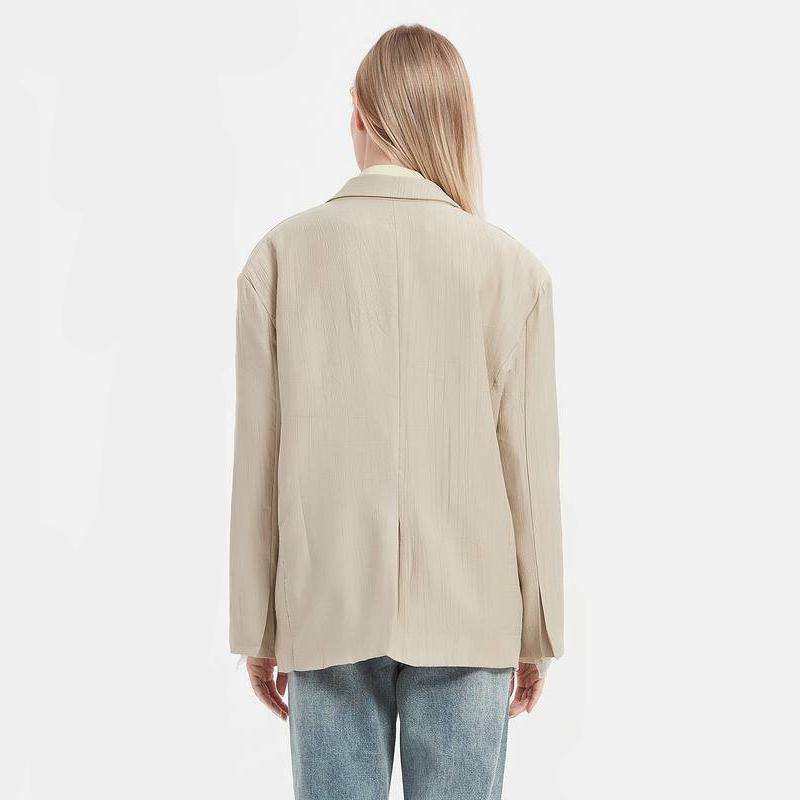 elegant khaki blazer for women, view 6 - MRSLM