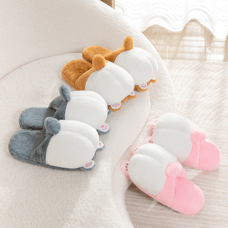 cute animal plush indoor slippers, view 9 - MRSLM