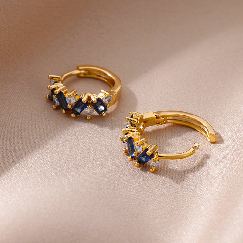 blue zircon hoop earrings, view 10 - MRSLM