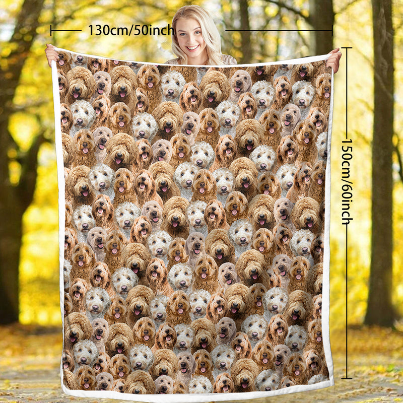 Cockapoo sherpa fleece throw blanket, view 11 - MRSLM