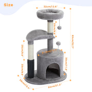 cat tree condo with self-grooming brush, view 8 - MRSLM