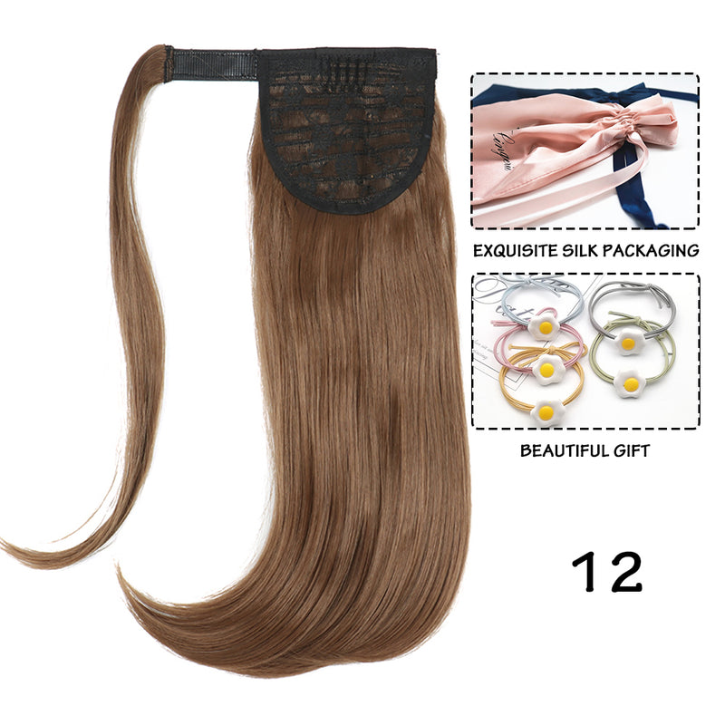 synthetic straight wraparound ponytail, view 5 - MRSLM