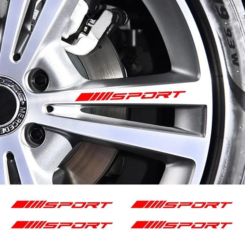 4pc Sport Racing Wheel Rim Vinyl Stripes