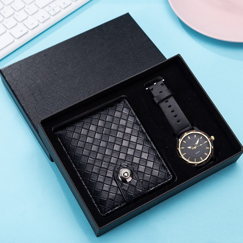 Men's quartz watch and leather wallet gift set, view 5 - MRSLM