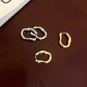 stainless steel geometric hoop earrings, view 7 - MRSLM