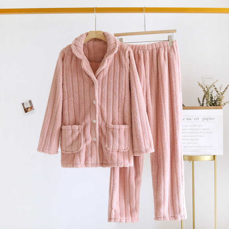 His and hers flannel pajama set, view 3 - MRSLM