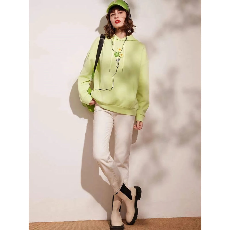 3D plush flower pullover hoodie, view 3 - MRSLM