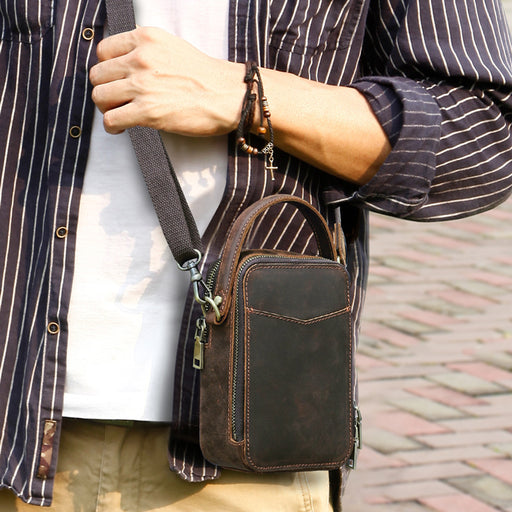 men's retro leather messenger bag - MRSLM