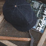 oversized denim newsboy cap, view 6 - MRSLM