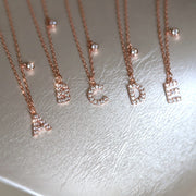 silver letter collar chain necklace, view 3 - MRSLM