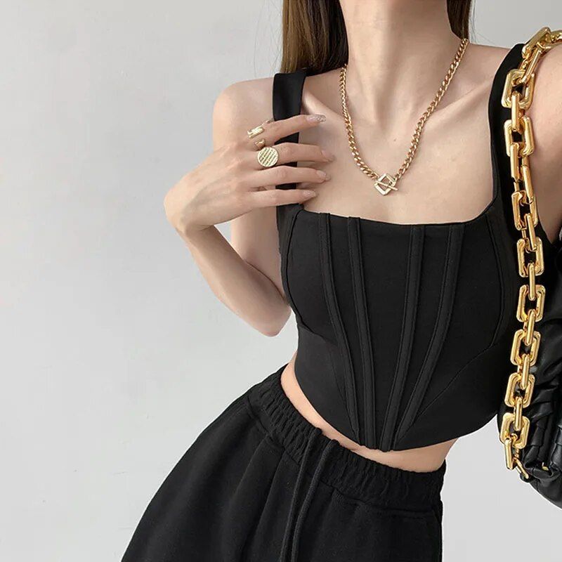 square neck backless crop top, view 3 - MRSLM