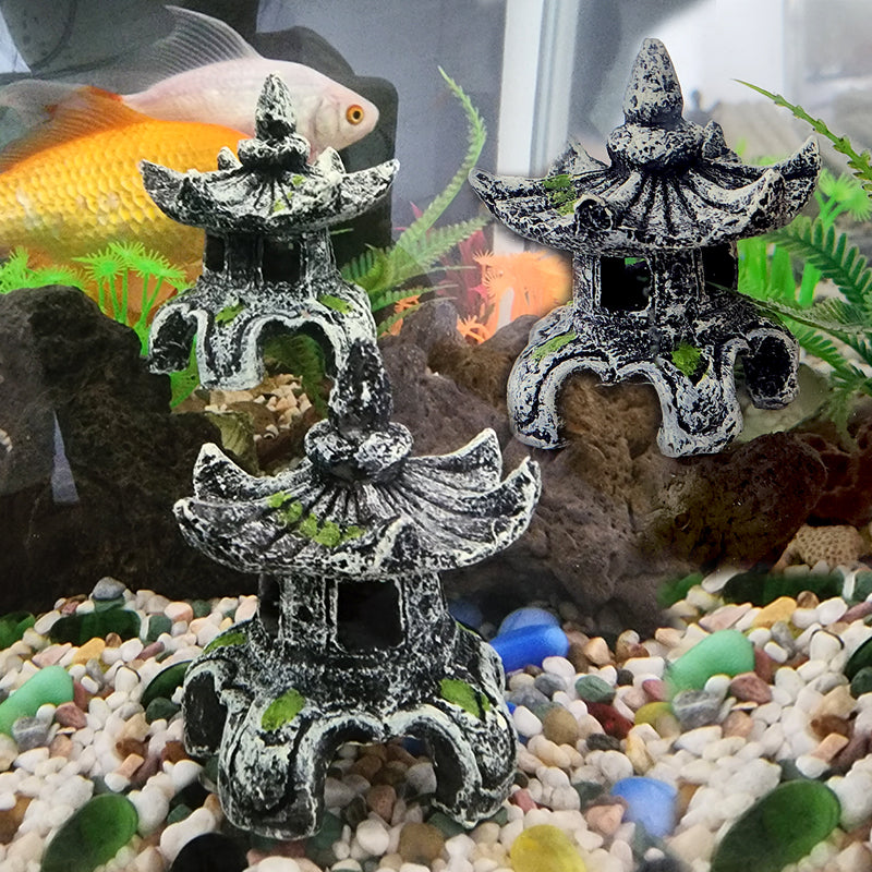 resin ancient pavilion aquarium decoration, view 5 - MRSLM