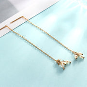 natural freshwater pearl star ear wires, view 4 - MRSLM