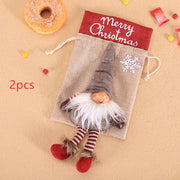 Christmas gnome burlap gift bag, view 5 - MRSLM