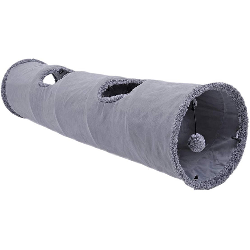collapsible cat tunnel with crinkle suede, view 2 - MRSLM