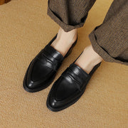 women's leather square heel pumps, view 9 - MRSLM