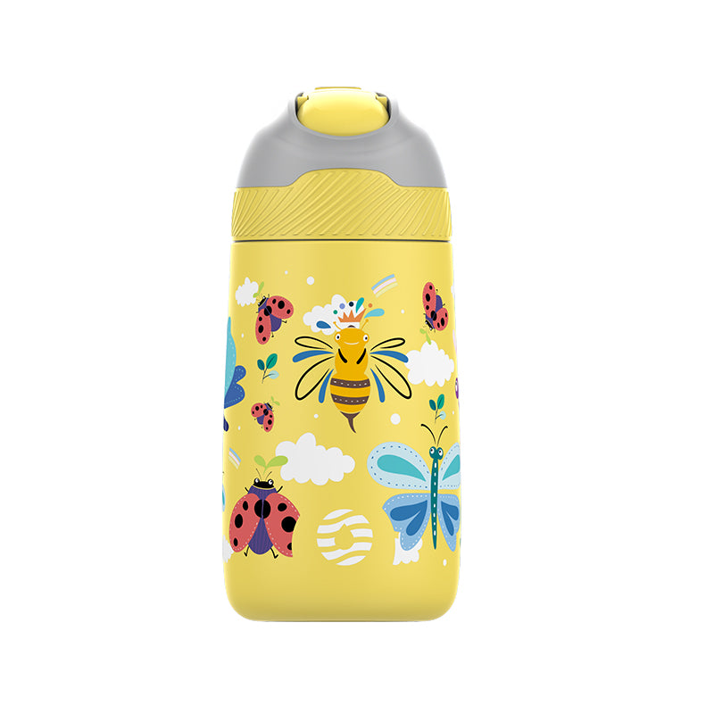 children's insulated water bottle with straw, view 4 - MRSLM