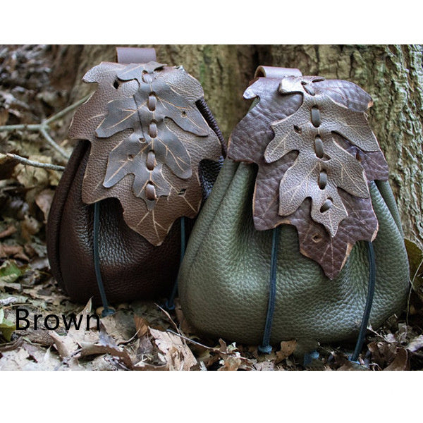 faux leather leaf pattern belt bag, view 8 - MRSLM