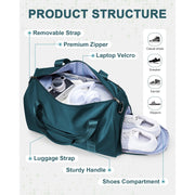 men's travel duffle bag with shoe compartment, view 10 - MRSLM