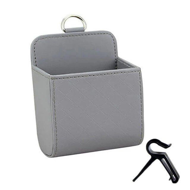 leather car air vent organizer, view 4 - MRSLM