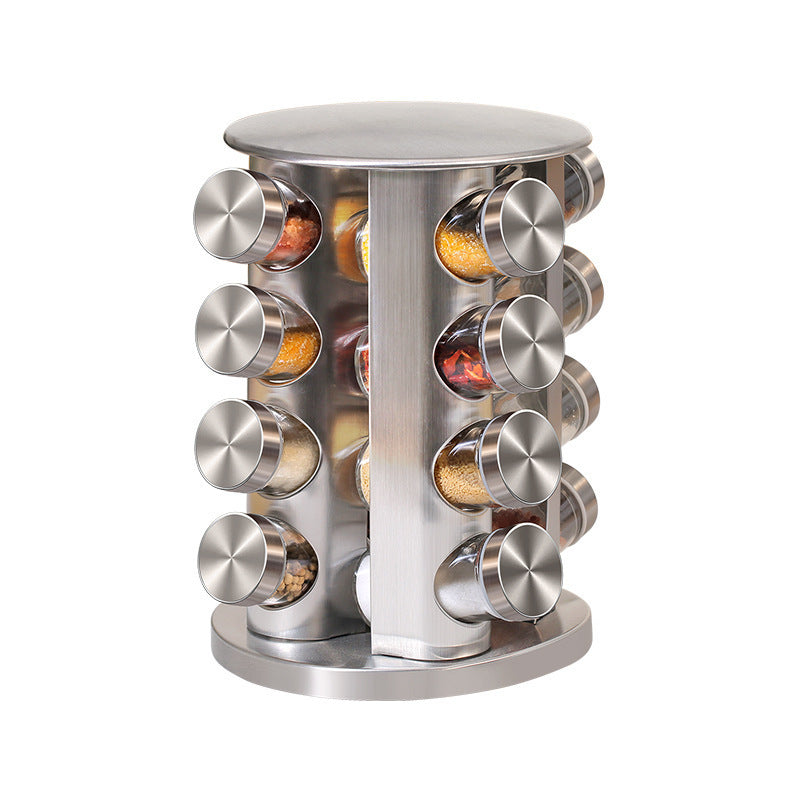 rotary glass seasoning jar set, view 4 - MRSLM