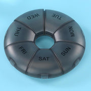 portable 7-day round pill case, view 12 - MRSLM