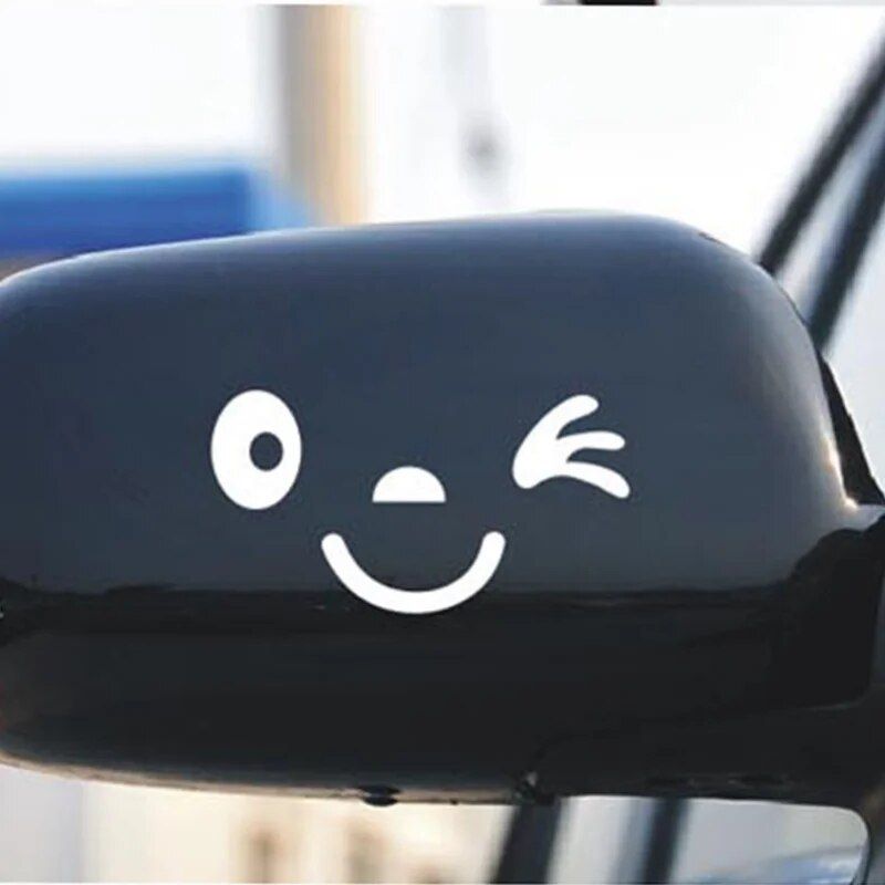 smiley face reflective car mirror stickers, view 8 - MRSLM
