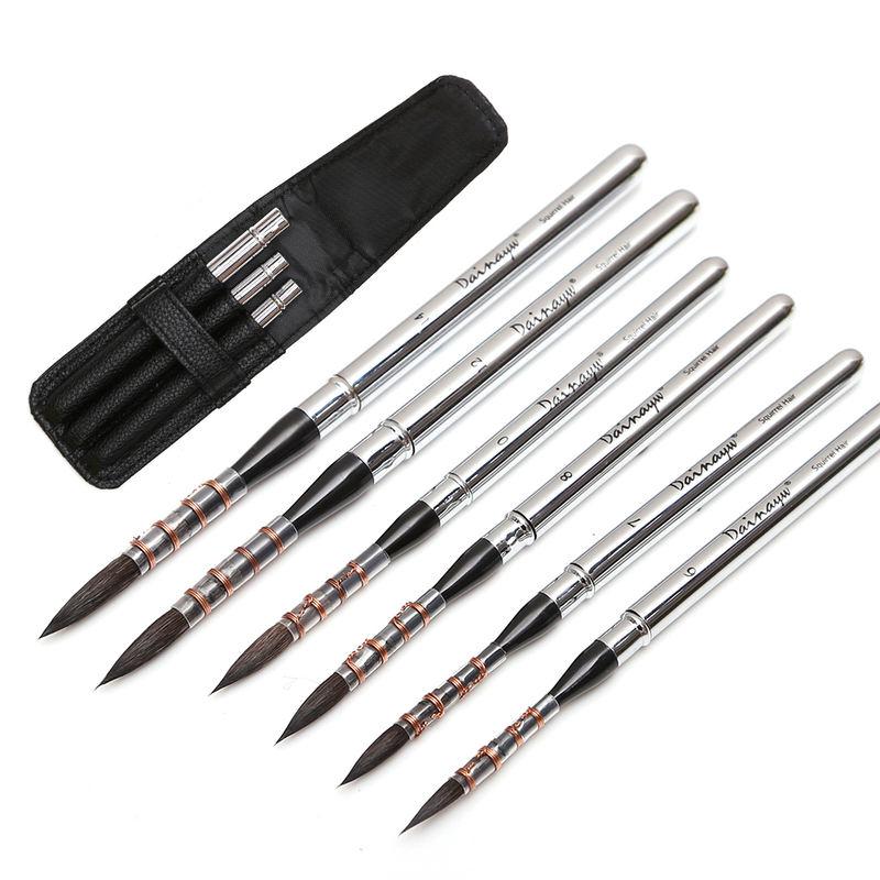 6-piece travel watercolor paint brushes, view 2 - MRSLM