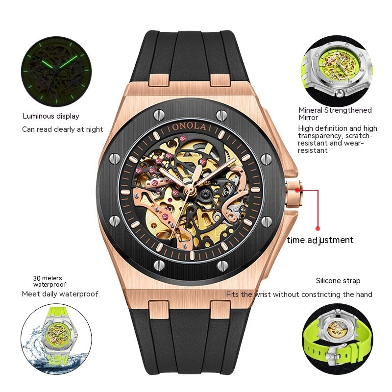 Hollow automatic mechanical watch, view 3 - MRSLM