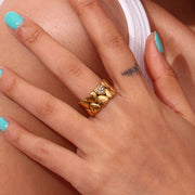 gold plated heart ring, view 4 - MRSLM