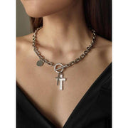 Cross heart pendant necklace, view 6 - MRSLM