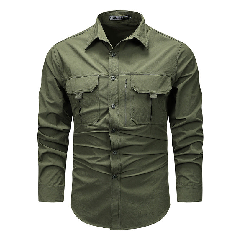 Retro workwear overshirt, view 3 - MRSLM