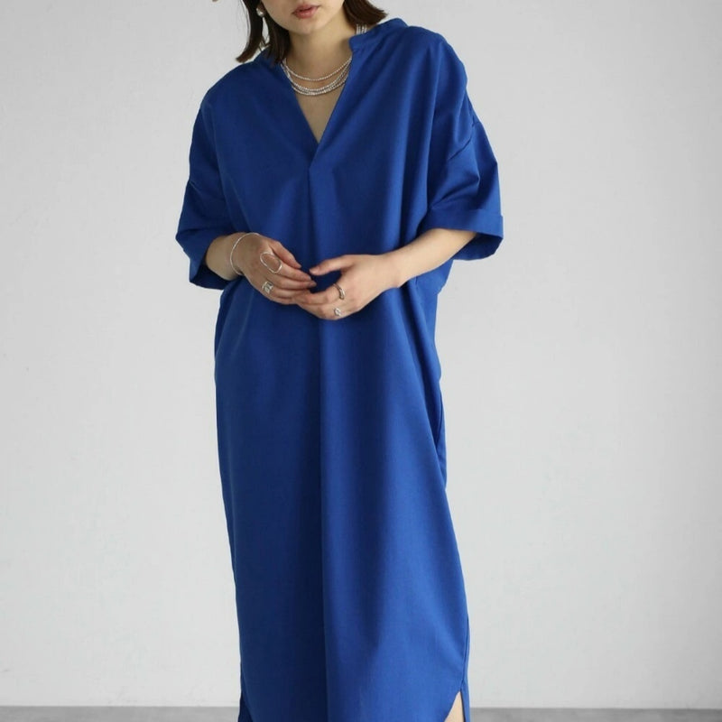 Women's casual long cotton dress - MRSLM