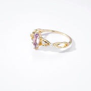 lavender amethyst white zirconia silver ring, view 2 - MRSLM