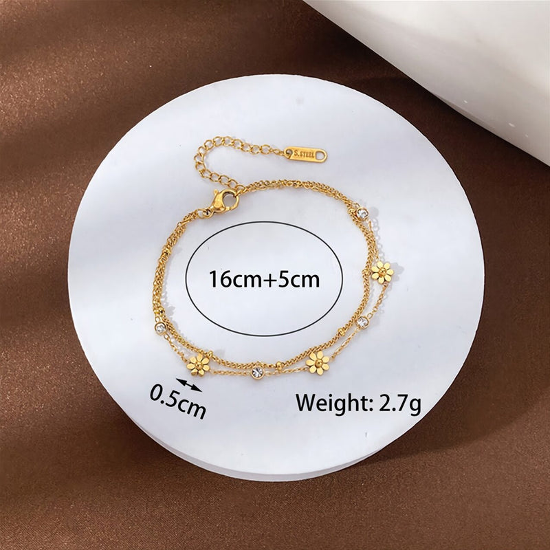daisy flower charm bracelet, view 8 - MRSLM