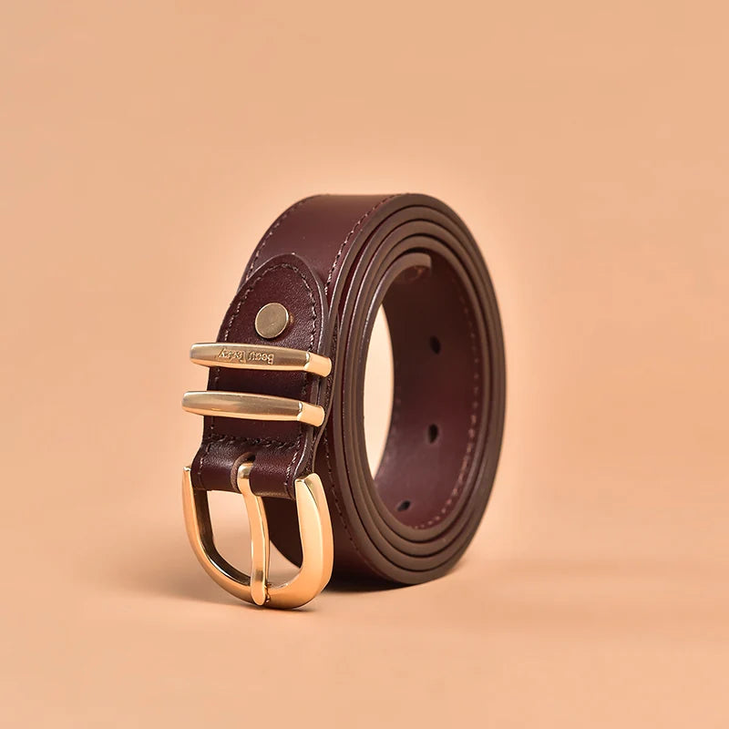 handmade genuine leather belt with horseshoe buckle, view 8 - MRSLM