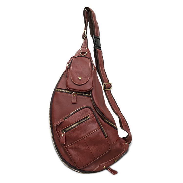 Retro cowhide messenger bag, view 7 - MRSLM