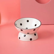 elevated ceramic pet bowl, view 4 - MRSLM