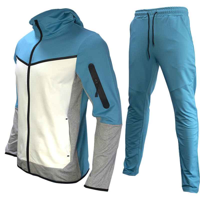 men's hooded coat and trousers sports set, view 5 - MRSLM