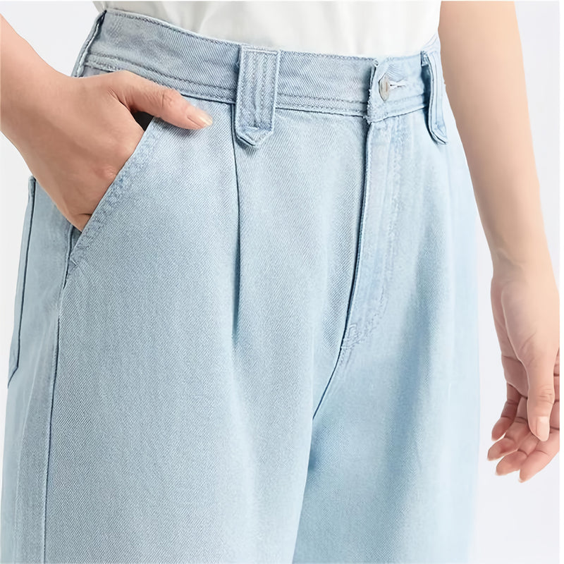 women's high-waisted wide-leg jeans, view 5 - MRSLM