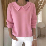 women's loose solid color long-sleeve top, view 13 - MRSLM